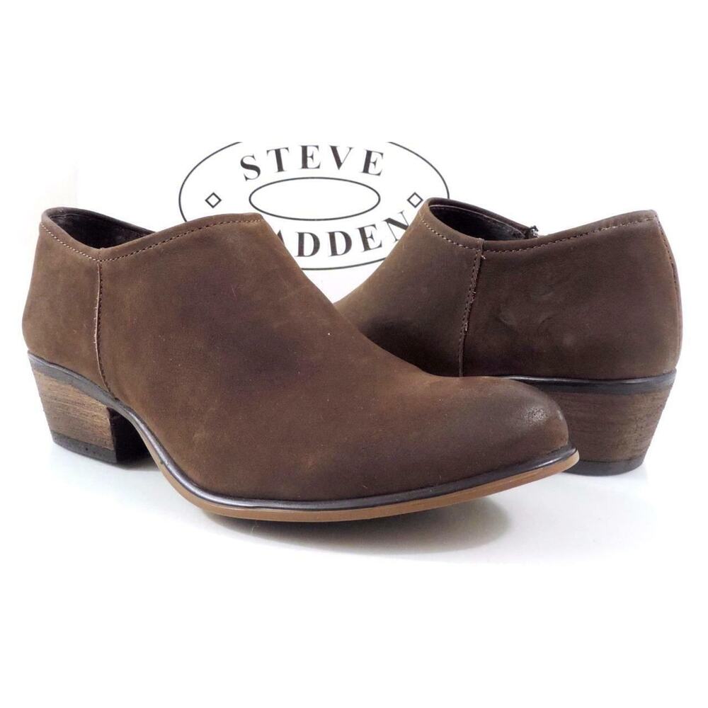 Women's Shoes Steve Madden KATYY KATY Ankle Boots Booties Brown Nubuck Size 9.5 - Picture 3 of 8